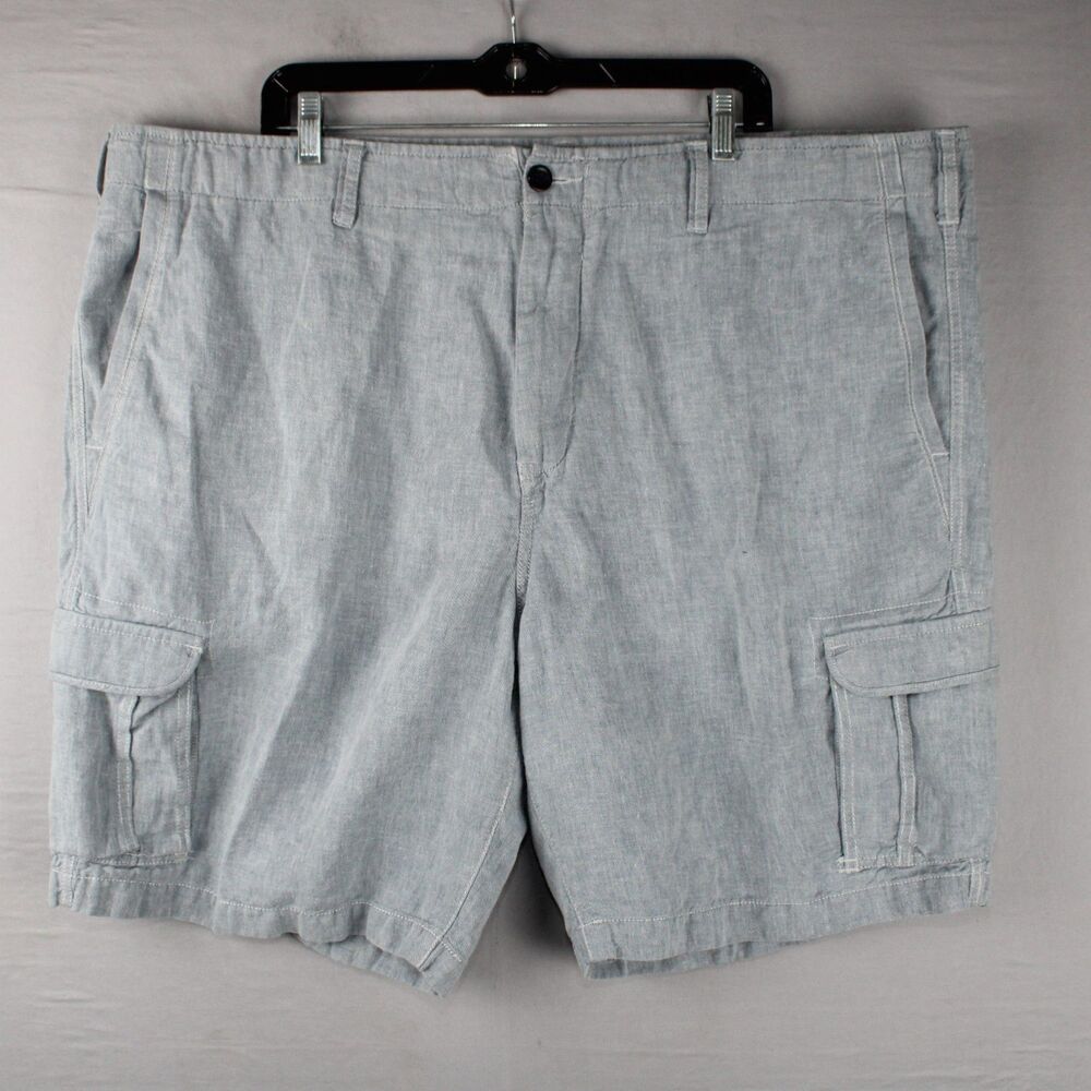 Claiborne Cargo Chambray Shorts Size 48 Linen Blend Casual Hike Golf